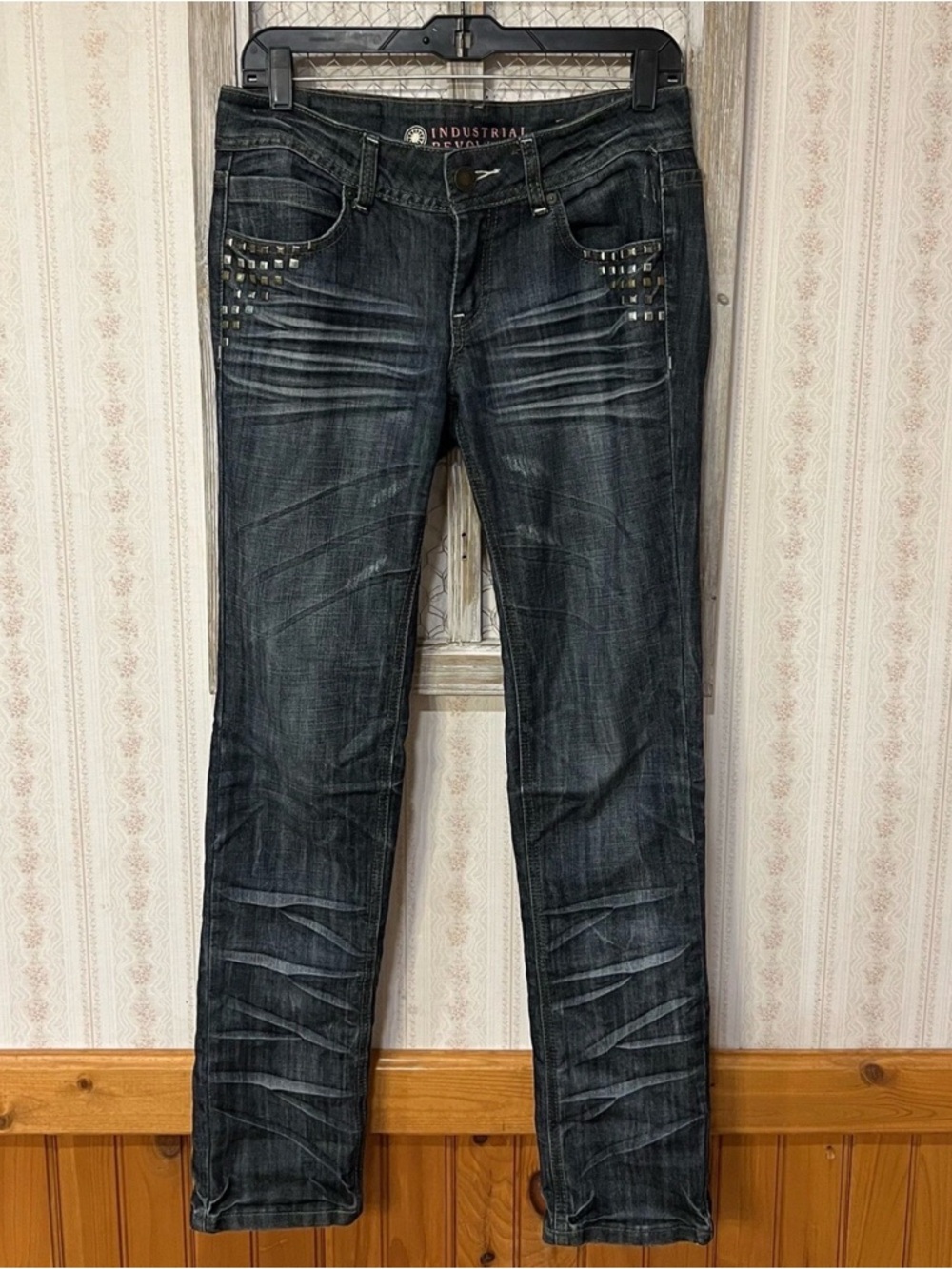 Women's Dark Wash Studded Jeans